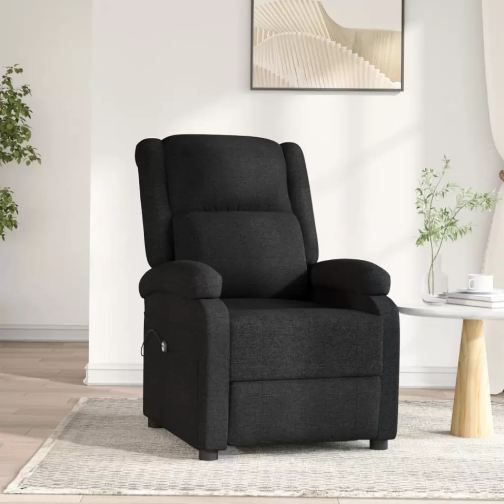 vidaXL Stoelen> Fauteuil Verstelbaar Elektrisch Stof Zwart