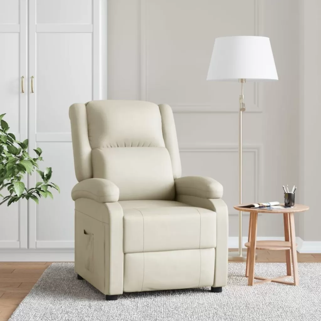 vidaXL Stoelen> Fauteuil Verstelbaar Kunstleer Wit