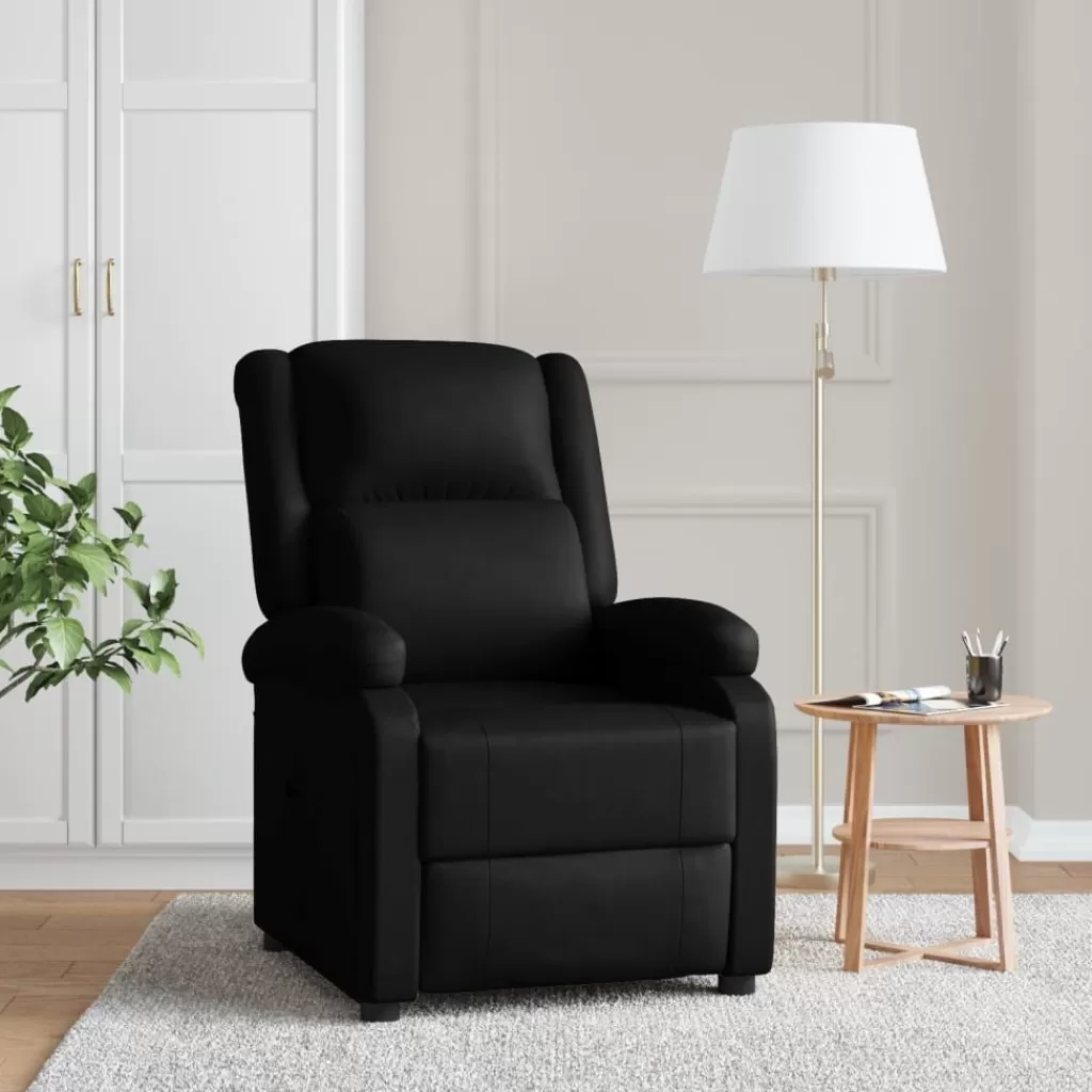 vidaXL Stoelen> Fauteuil Verstelbaar Kunstleer Zwart