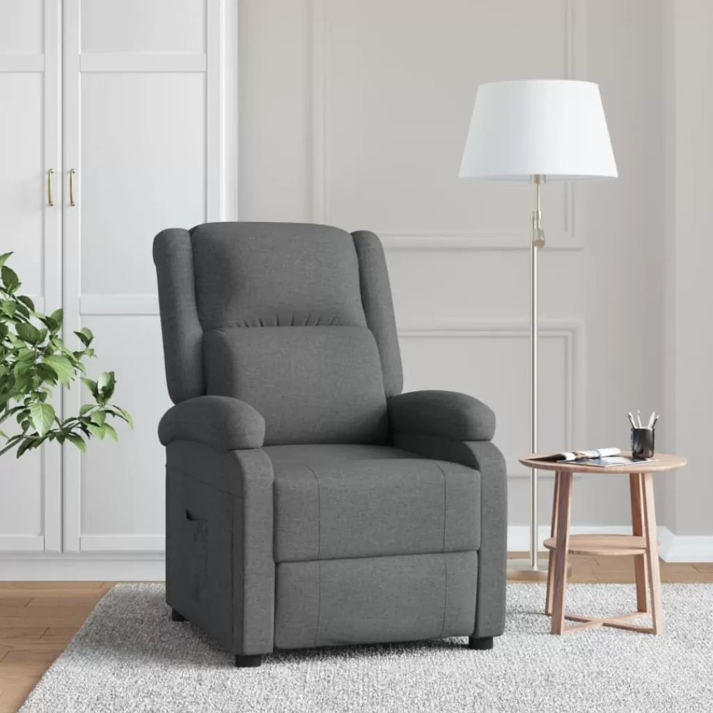 vidaXL Stoelen> Fauteuil Verstelbaar Stof Donkergrijs