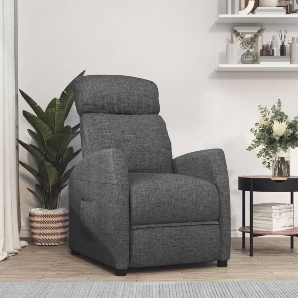 vidaXL Stoelen> Fauteuil Verstelbaar Stof Donkergrijs