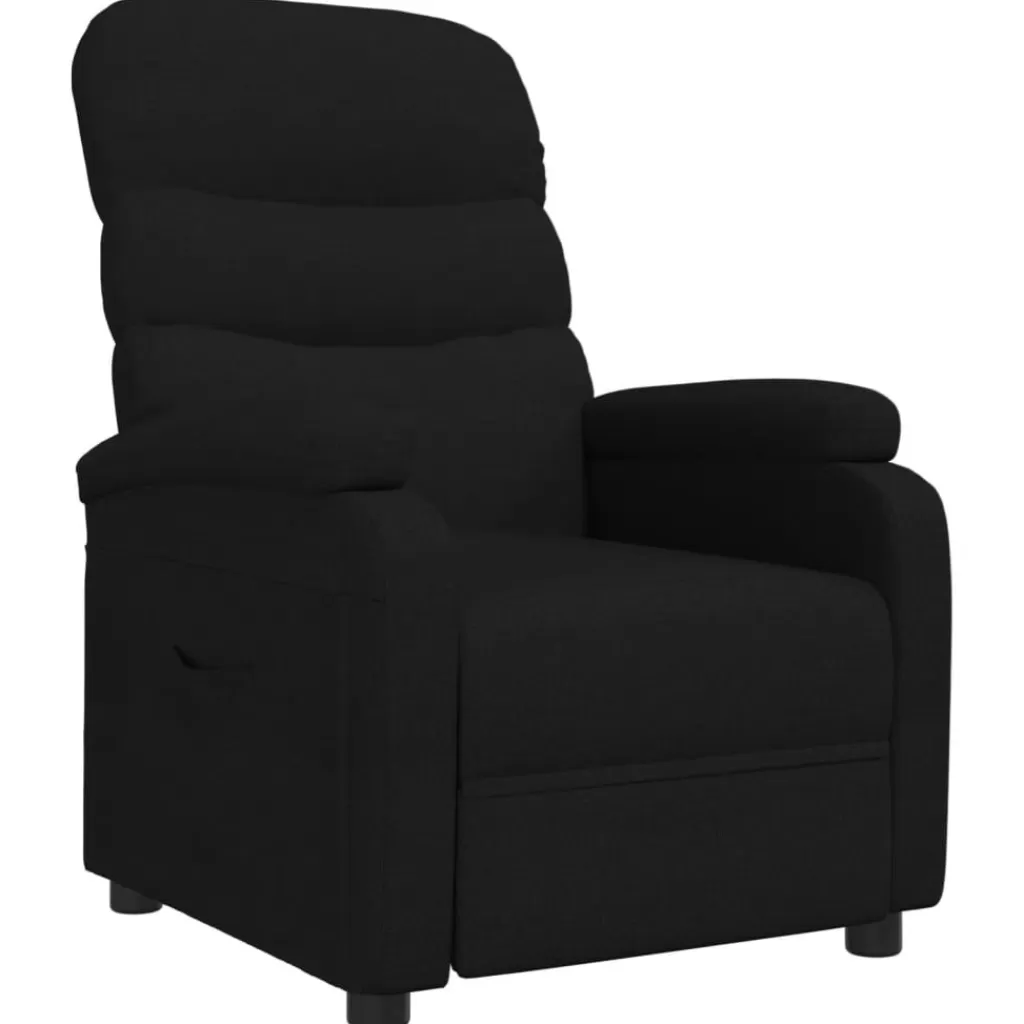 vidaXL Stoelen> Fauteuil Verstelbaar Stof Zwart