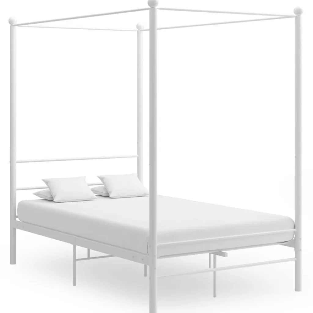 vidaXL Bedden & Accessoires> Hemelbedframe Metaal Wit 120X200 Cm