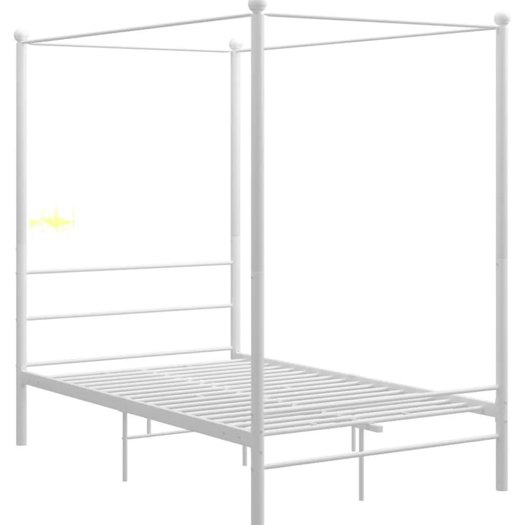 vidaXL Bedden & Accessoires> Hemelbedframe Metaal Wit 120X200 Cm