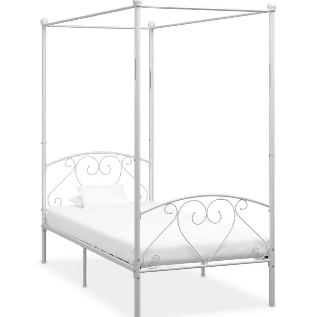 vidaXL Bedden & Accessoires> Hemelbedframe Metaal Wit 90X200 Cm