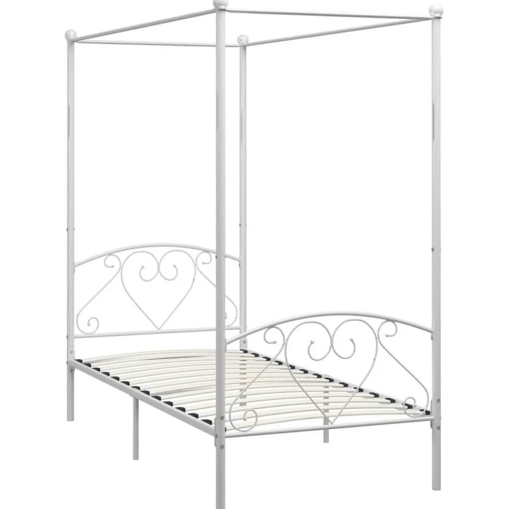 vidaXL Bedden & Accessoires> Hemelbedframe Metaal Wit 90X200 Cm