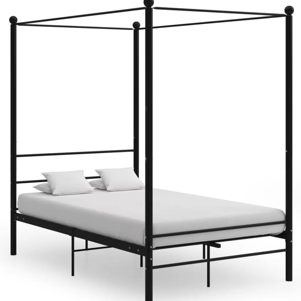 vidaXL Bedden & Accessoires> Hemelbedframe Metaal Zwart 120X200 Cm