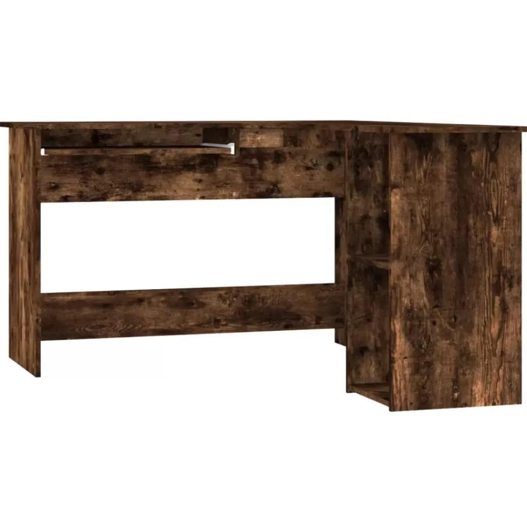 vidaXL Kantoormeubelen> Hoekbureau 120X140X75 Cm Bewerkt Hout Gerookt Eikenkleurig