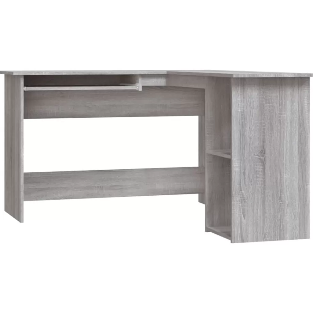 vidaXL Kantoormeubelen> Hoekbureau 120X140X75 Cm Bewerkt Hout Grijs Sonoma Eikenkleurig