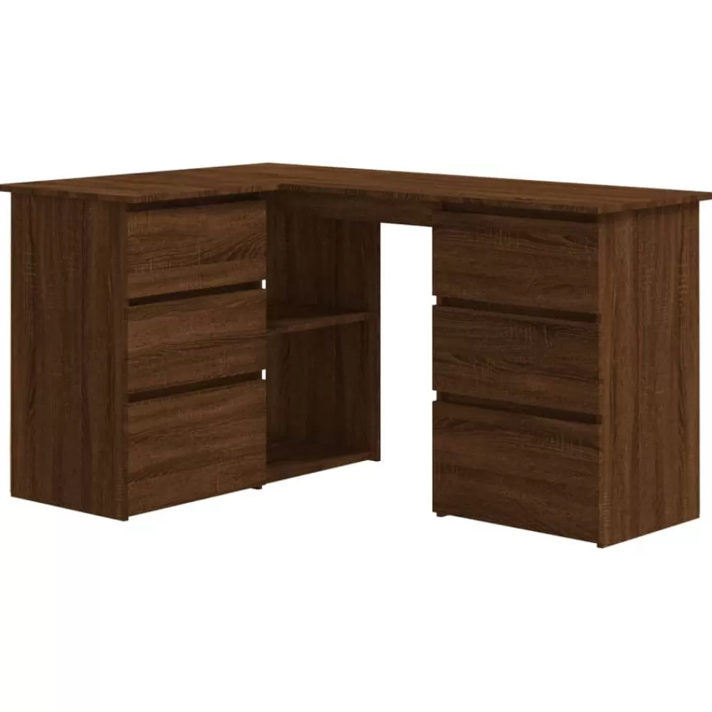 vidaXL Kantoormeubelen> Hoekbureau 145X100X76 Cm Bewerkt Hout Bruineikenkleurig