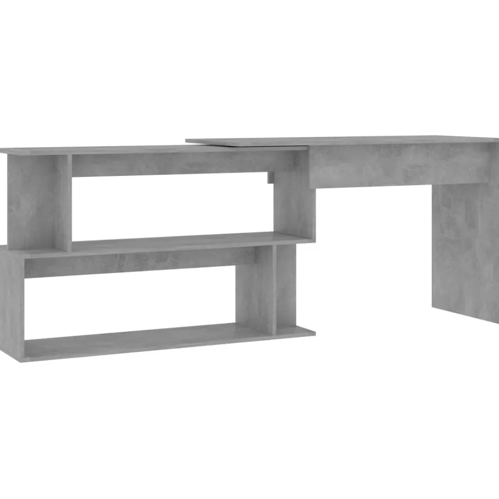 vidaXL Kantoormeubelen> Hoekbureau 200X50X76 Cm Bewerkt Hout Betongrijs