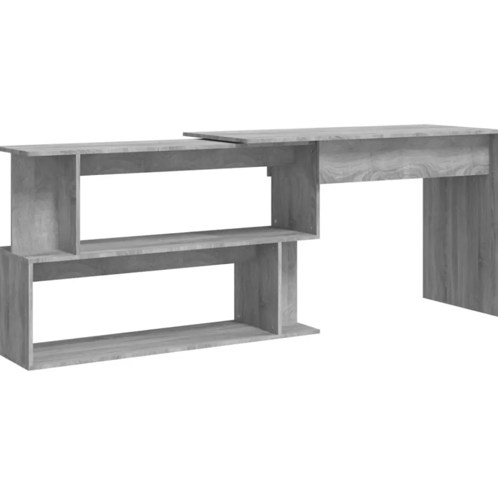 vidaXL Kantoormeubelen> Hoekbureau 200X50X76 Cm Bewerkt Hout Grijs Sonoma Eiken