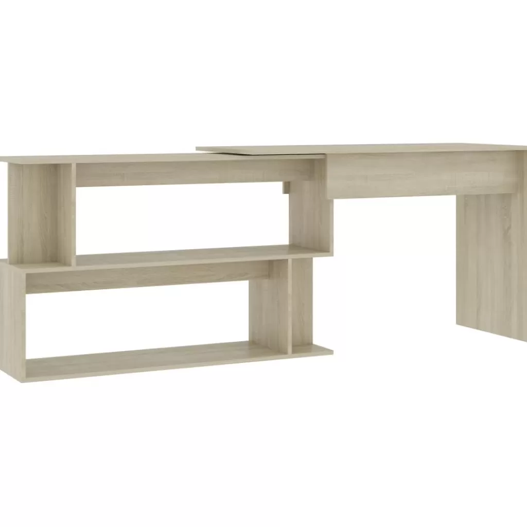 vidaXL Kantoormeubelen> Hoekbureau 200X50X76 Cm Bewerkt Hout Sonoma Eikenkleurig