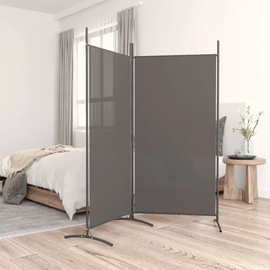 vidaXL Kamerschermen> Kamerscherm Met 2 Panelen 175X180 Cm Stof Antracietkleurig