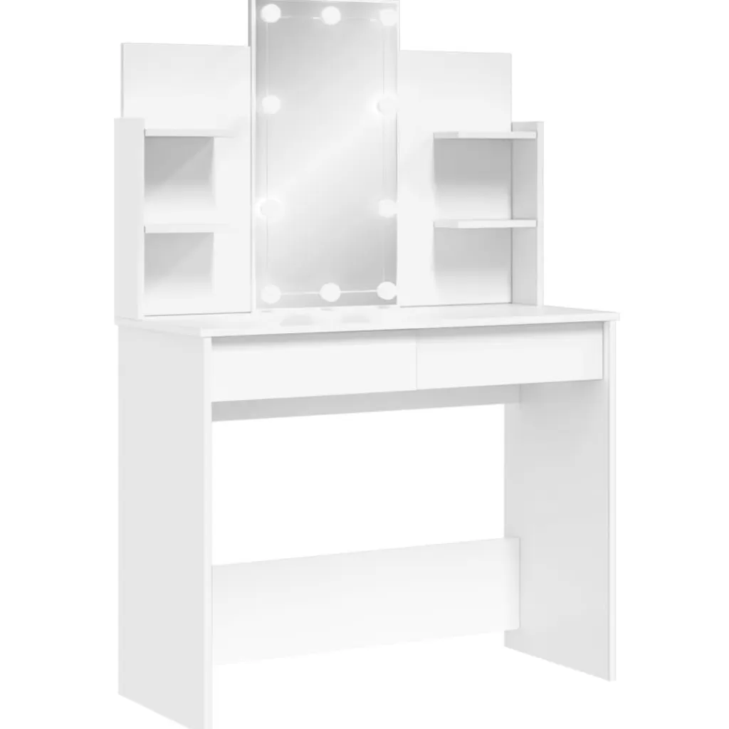 vidaXL Kasten & Opbergmeubelen> Kaptafel Met Led-Verlichting 96X40X142 Cm Wit