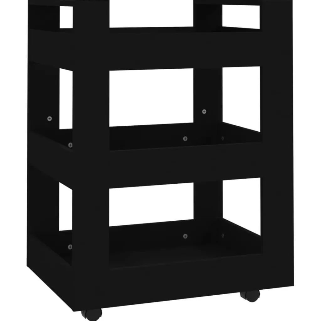 vidaXL Trolleys> Keukentrolley 60X45X80 Cm Bewerkt Hout Zwart