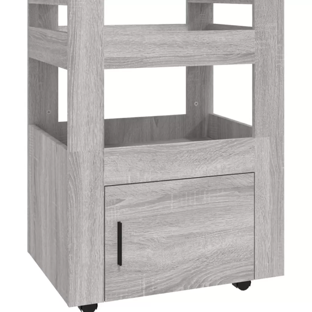 vidaXL Trolleys> Keukentrolley 60X45X80Cm Bewerkt Hout Grijs Sonoma Eikenkleurig