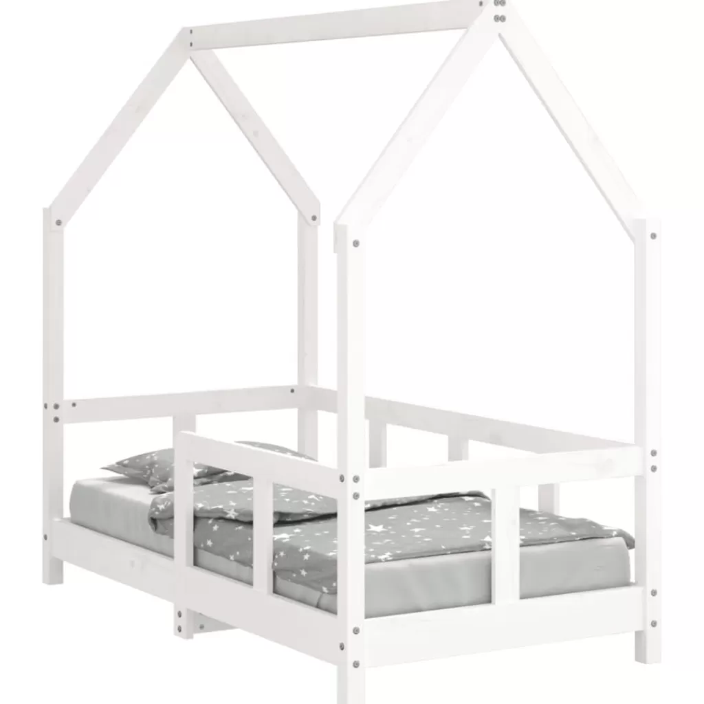 vidaXL Meubelen Voor Baby'S & Peuters> Kinderbedframe 70X140 Cm Massief Grenenhout Wit