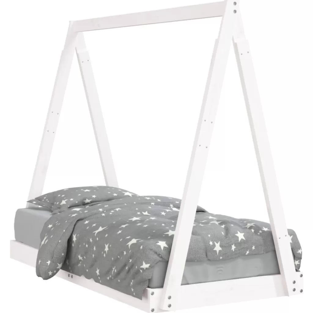 vidaXL Meubelen Voor Baby'S & Peuters> Kinderbedframe 70X140 Cm Massief Grenenhout Wit