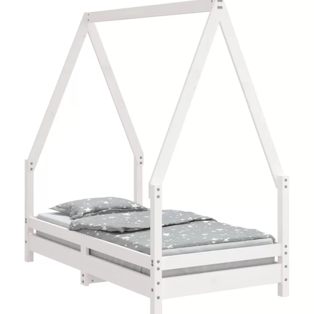 vidaXL Meubelen Voor Baby'S & Peuters> Kinderbedframe 70X140 Cm Massief Grenenhout Wit