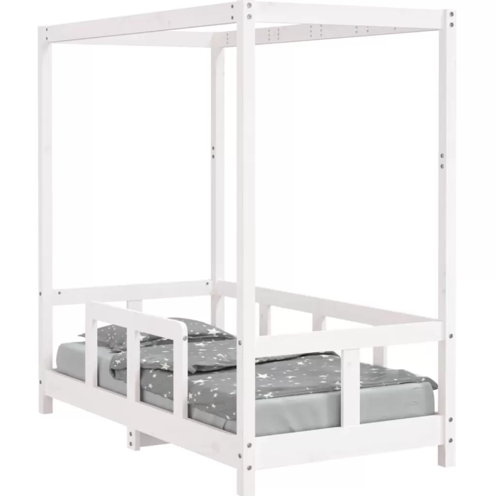 vidaXL Meubelen Voor Baby'S & Peuters> Kinderbedframe 70X140 Cm Massief Grenenhout Wit