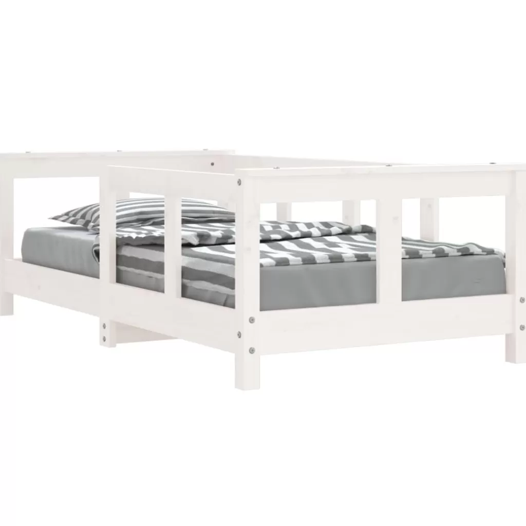 vidaXL Meubelen Voor Baby'S & Peuters> Kinderbedframe 70X140 Cm Massief Grenenhout Wit