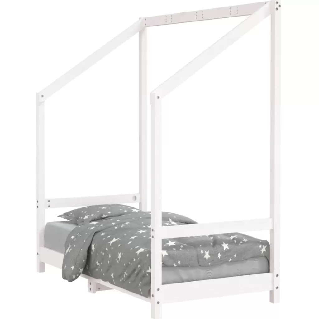 vidaXL Meubelen Voor Baby'S & Peuters> Kinderbedframe 70X140 Cm Massief Grenenhout Wit