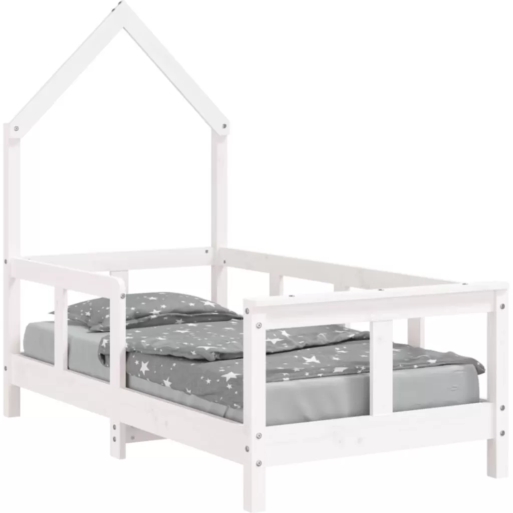 vidaXL Meubelen Voor Baby'S & Peuters> Kinderbedframe 70X140 Cm Massief Grenenhout Wit