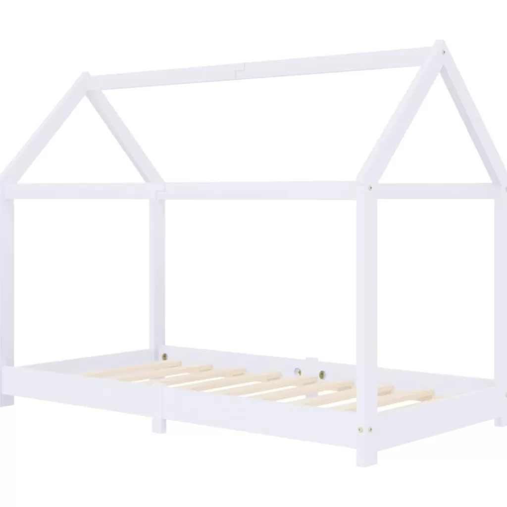 vidaXL Meubelen Voor Baby'S & Peuters> Kinderbedframe Massief Grenenhout Wit 70X140 Cm