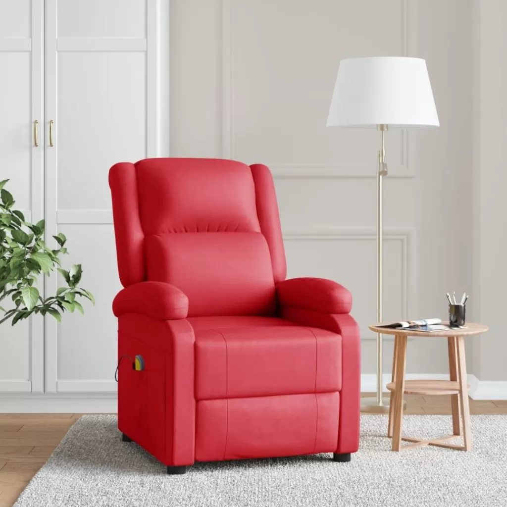 vidaXL Stoelen> Massagestoel Kunstleer Rood