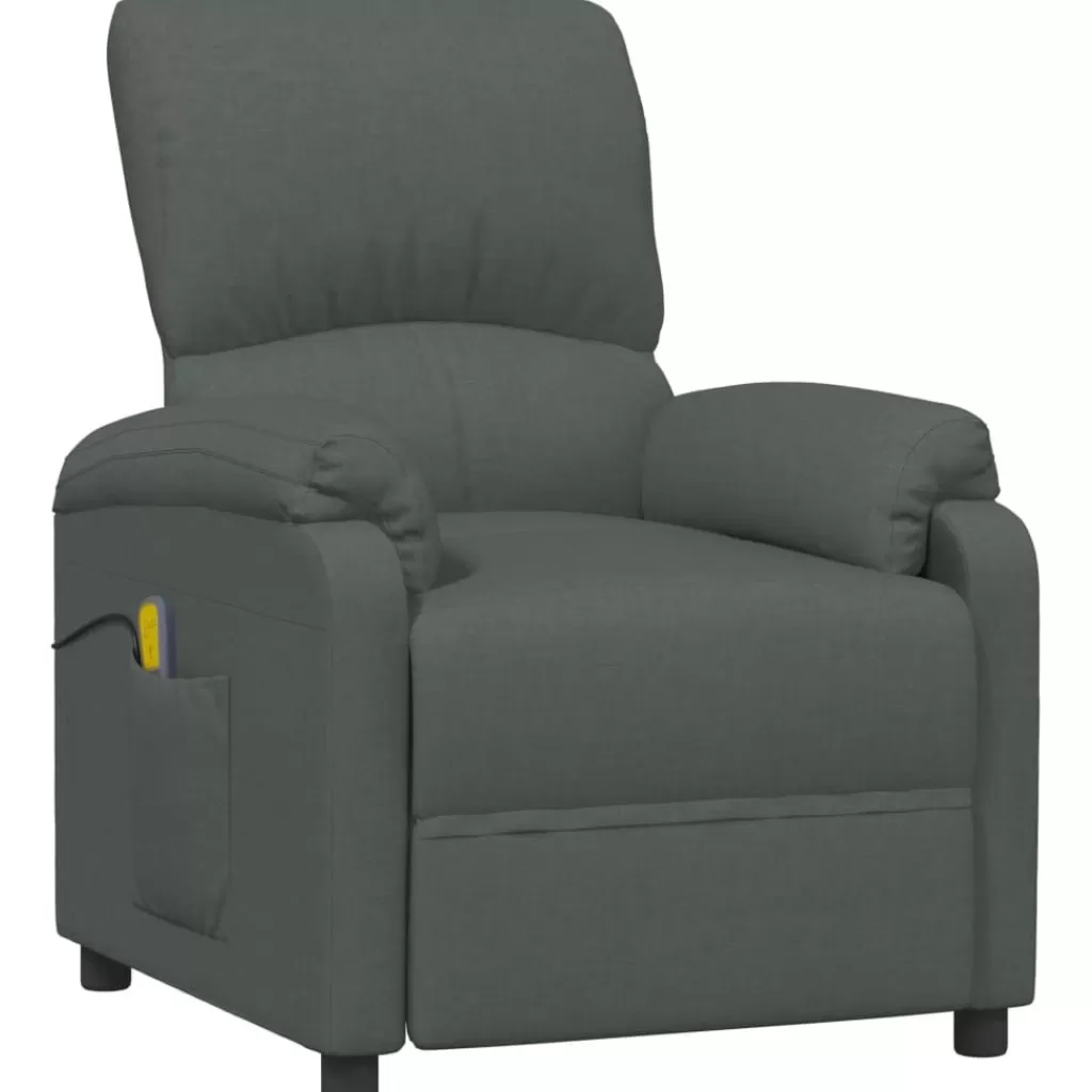 vidaXL Stoelen> Massagestoel Stof Donkergrijs