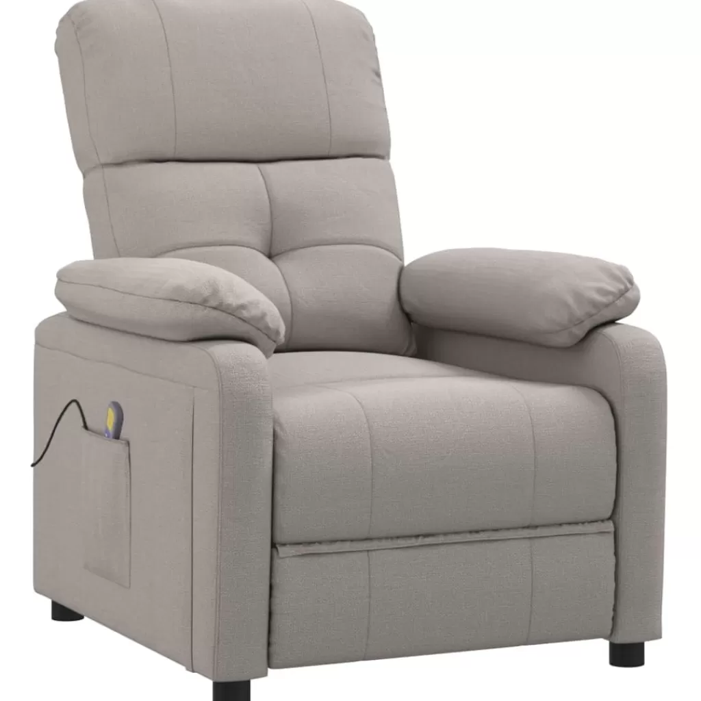 vidaXL Stoelen> Massagestoel Stof Taupe