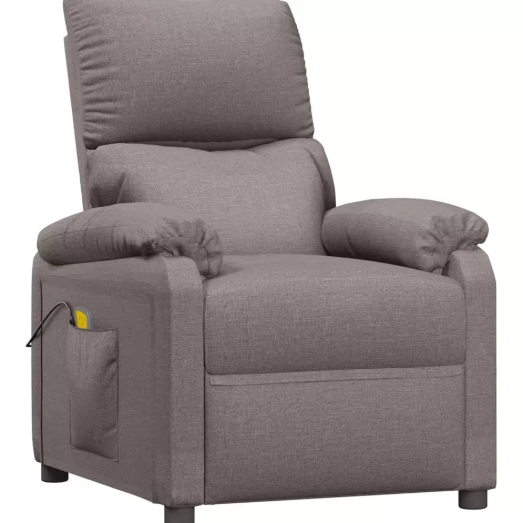 vidaXL Stoelen> Massagestoel Stof Taupe