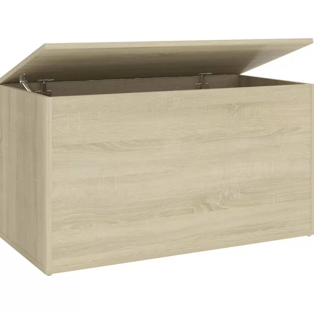 vidaXL Kasten & Opbergmeubelen> Opbergkist 84X42X46 Cm Bewerkt Hout Sonoma Eikenkleurig