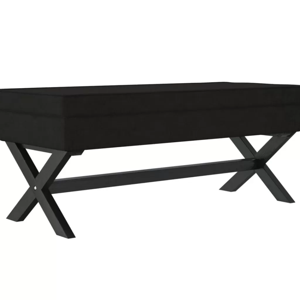 vidaXL Bankjes> Opbergkruk 110X45X49 Cm Fluweel Zwart