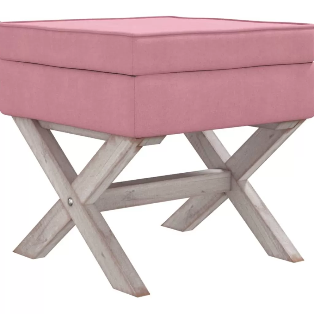 vidaXL Bankjes> Opbergkruk 45X45X49 Cm Fluweel Roze