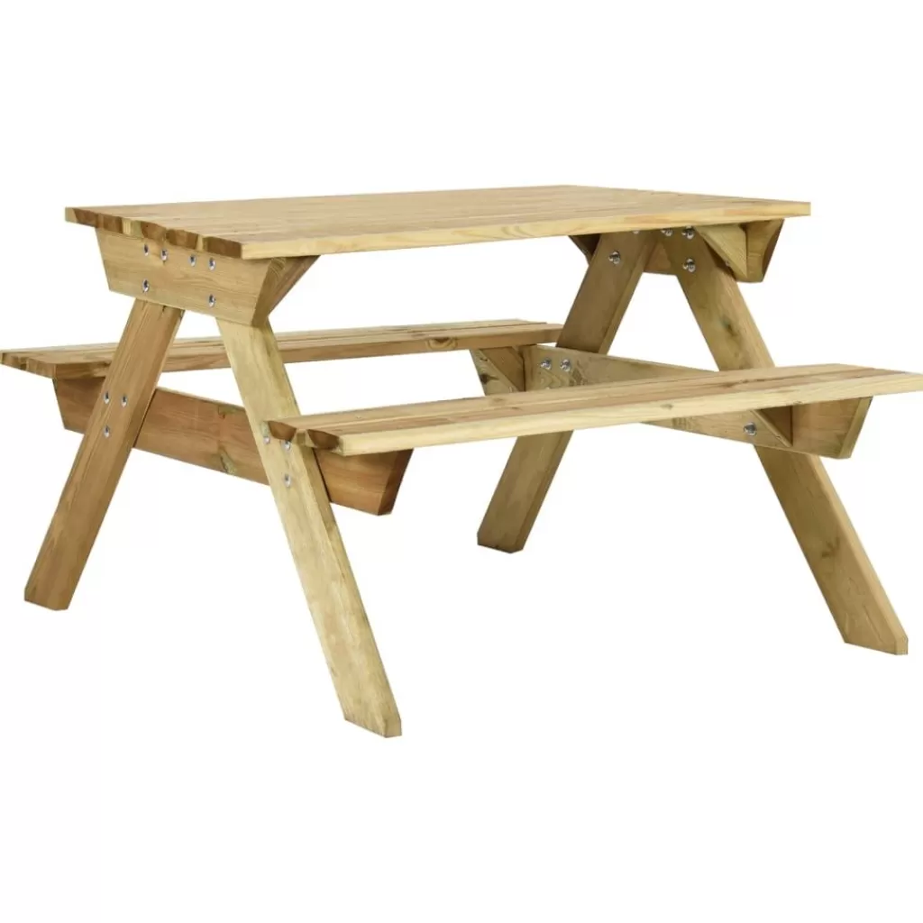 vidaXL Tuinmeubelen> Picknicktafel Met Banken 110X123X73 Cm Geimpregneerd Grenenhout