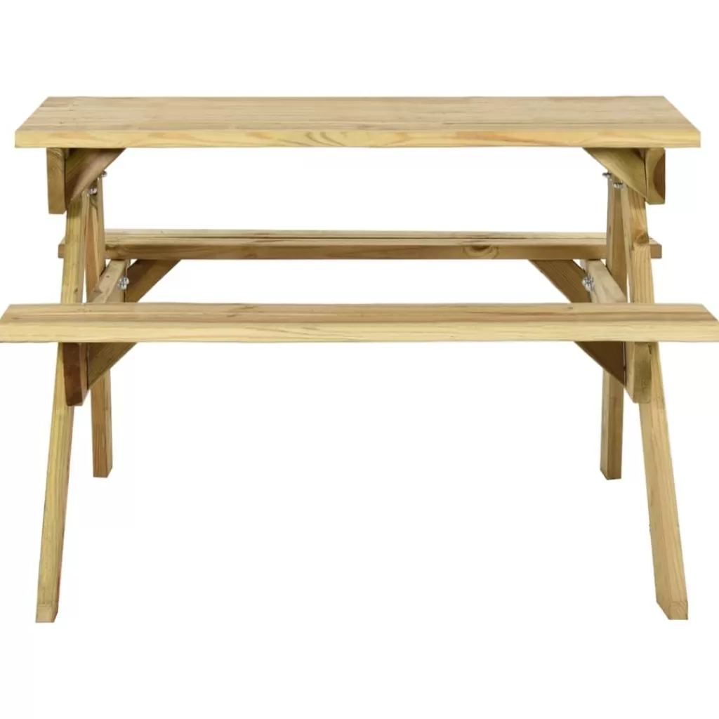 vidaXL Tuinmeubelen> Picknicktafel Met Banken 110X123X73 Cm Geimpregneerd Grenenhout