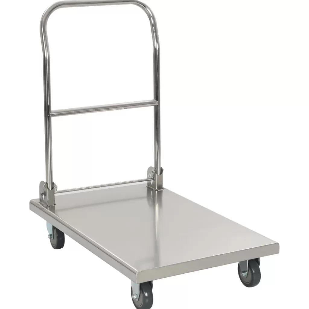 vidaXL Trolleys> Platformwagen 82X53X86 Cm Roestvrij Staal Zilverkleurig