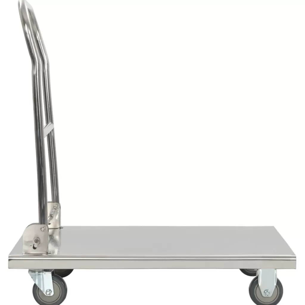 vidaXL Trolleys> Platformwagen 82X53X86 Cm Roestvrij Staal Zilverkleurig