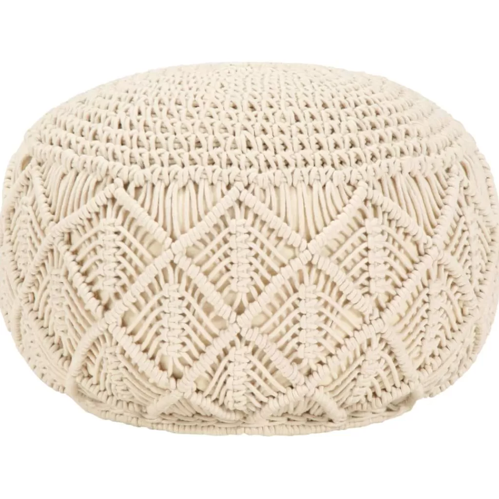 vidaXL Poefs> Poef Macrame Handgemaakt 45X30 Cm Katoen