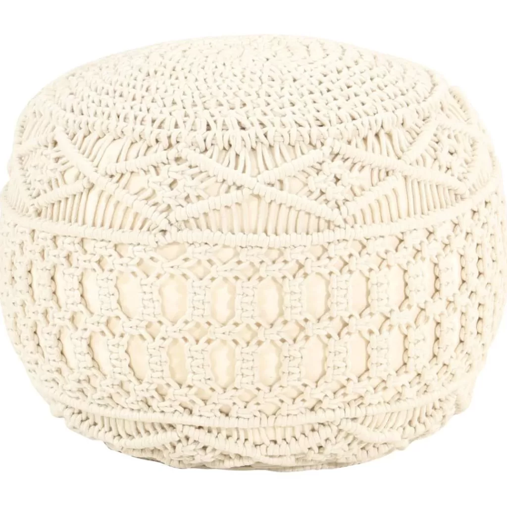 vidaXL Poefs> Poef Macrame Handgemaakt 45X30 Cm Katoen