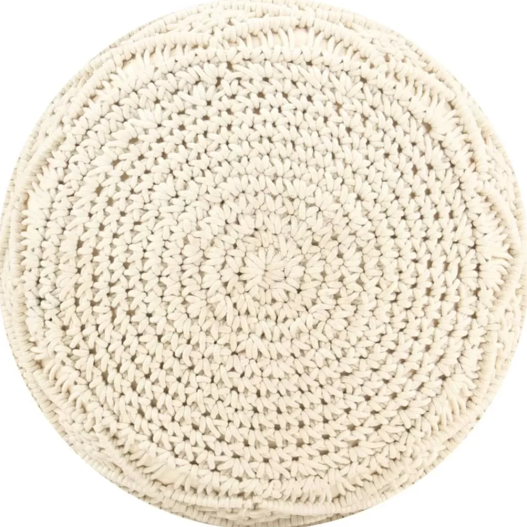 vidaXL Poefs> Poef Macrame Handgemaakt 45X30 Cm Katoen