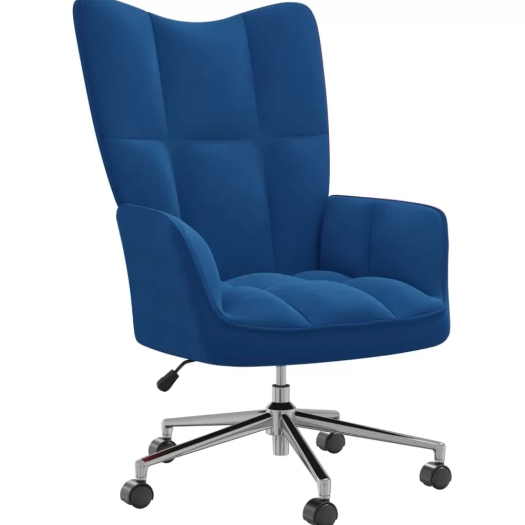 vidaXL Stoelen> Relaxstoel Fluweel Blauw