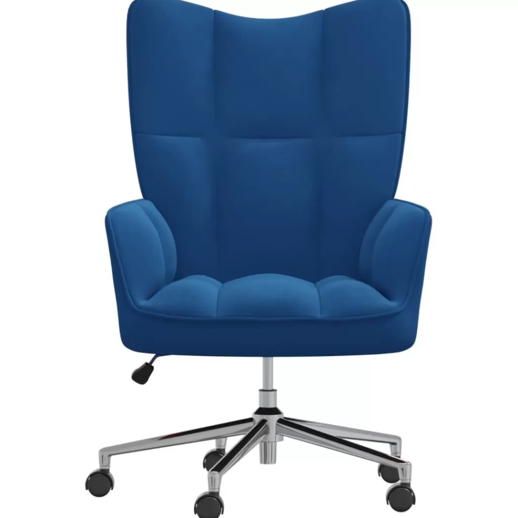 vidaXL Stoelen> Relaxstoel Fluweel Blauw