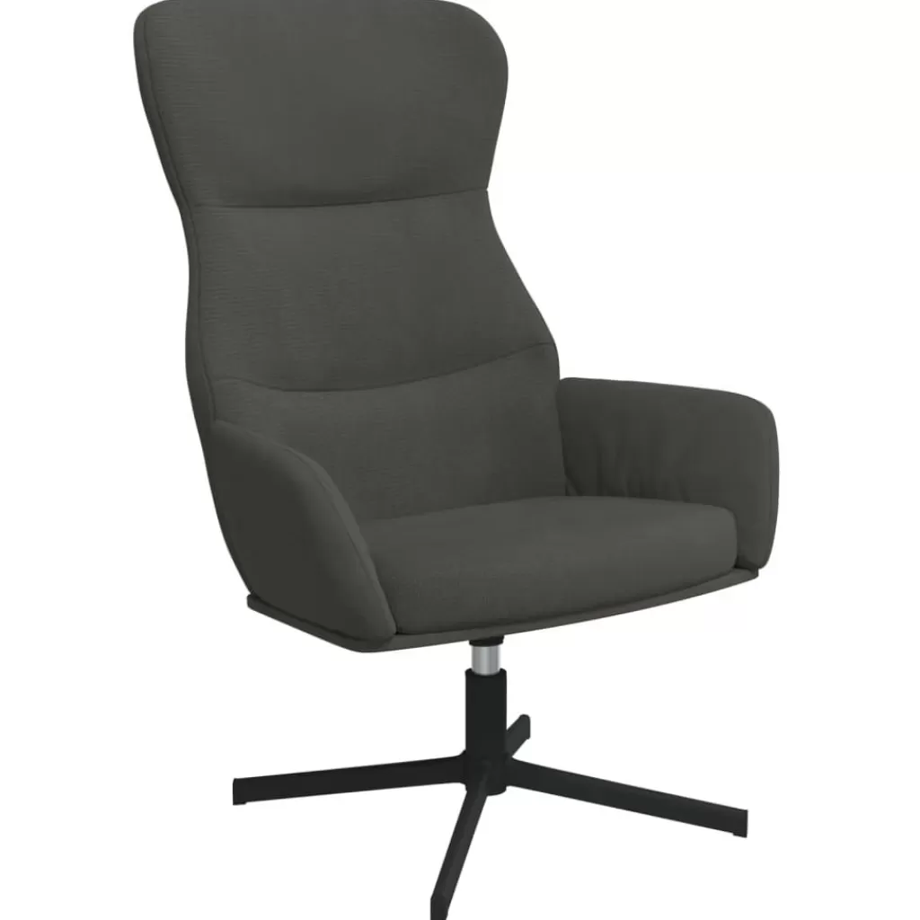 vidaXL Stoelen> Relaxstoel Fluweel Donkergrijs