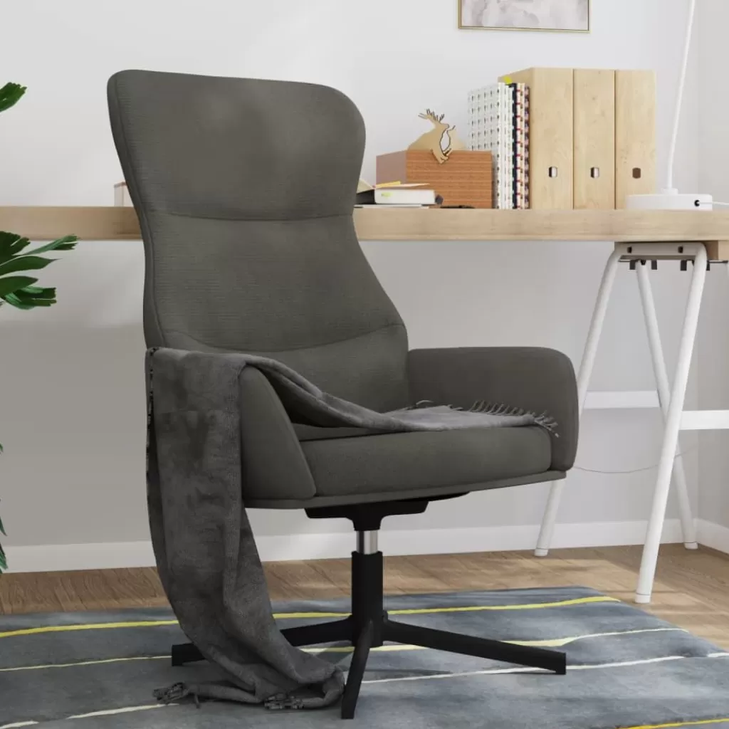 vidaXL Stoelen> Relaxstoel Fluweel Donkergrijs