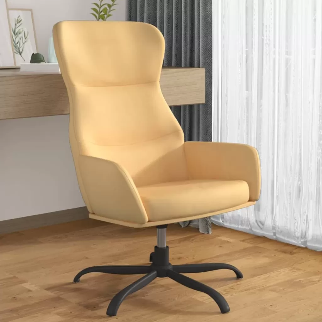 vidaXL Stoelen> Relaxstoel Kunstsuede Cremekleurig