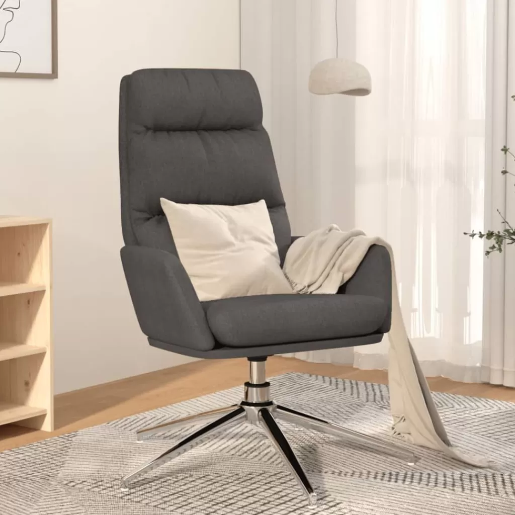 vidaXL Stoelen> Relaxstoel Stof Donkergrijs