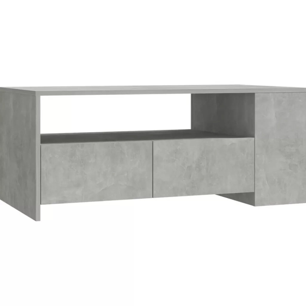 vidaXL Tafels> Salontafel 102X55X42 Cm Bewerkt Hout Betongrijs